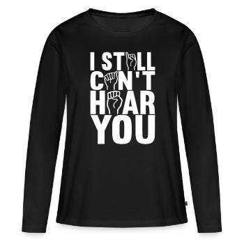 Sourds sourds muets sourds - T-shirt manches longues Premium bio Femme - noir - Devant - Julia (174cm)