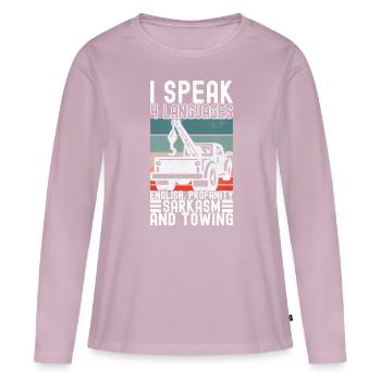 Abschleppwagen Abschleppdienst - Frauen Premium Bio Langarmshirt - Altrosa - Vorne - Julia (174cm)