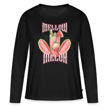 Melone,Wassermelone, Melone-Cocktail, Spruch - Frauen Premium Bio Langarmshirt - Schwarz - Vorne - Julia (174cm)