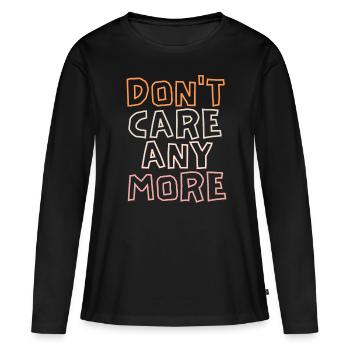 Sarcasme disant, frustration, désillusion introvertie - T-shirt manches longues Premium bio Femme - noir - Devant - Julia (174cm)