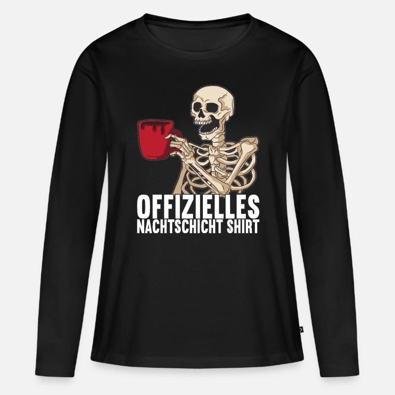 Nachtschicht Nachtdienst - Frauen Premium Bio Langarmshirt - Schwarz