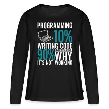 Programmierer Informatiker - Frauen Premium Bio Langarmshirt - Schwarz - Vorne - Julia (174cm)