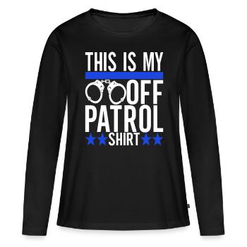 Polizei Polizist - Frauen Premium Bio Langarmshirt - Schwarz - Vorne - Julia (174cm)