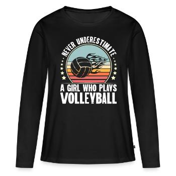 Volley-ball - T-shirt manches longues Premium bio Femme - noir - Devant - Julia (174cm)