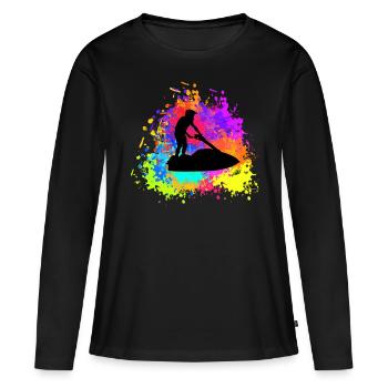 Jet ski - T-shirt manches longues Premium bio Femme - noir - Devant - Julia (174cm)
