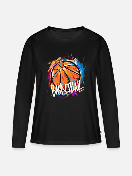 Basketball Basketballer - Frauen Premium Bio Langarmshirt - Schwarz