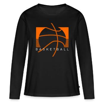 Basketballer Basketball - Frauen Premium Bio Langarmshirt - Schwarz - Vorne - Julia (174cm)