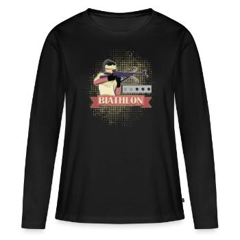 Biathlon Sport Sport Sports d’hiver Femmes - T-shirt manches longues Premium bio Femme - noir - Devant - Julia (174cm)