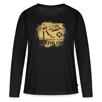 Biathlon Sport Sport Sports d’hiver - T-shirt manches longues Premium bio Femme - noir - Devant - Julia (174cm)