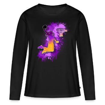 Basketball féminin Basketball féminin - T-shirt manches longues Premium bio Femme - noir - Devant - Julia (174cm)