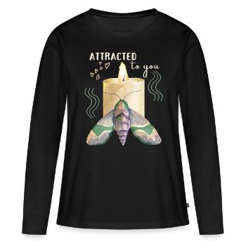 Bougie de mite de la Saint-Valentin Drôle d’amour Dire - T-shirt manches longues Premium bio Femme - noir - Devant - Julia (174cm)