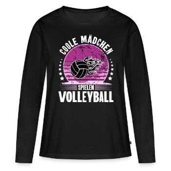 Volleyball - Frauen Premium Bio Langarmshirt - Schwarz - Vorne - Julia (174cm)