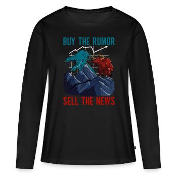 Actions Actionnaire Investisseur - T-shirt manches longues Premium bio Femme - noir - Devant - Julia (174cm)