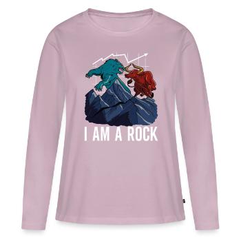 Actions Actionnaire Investisseur - T-shirt manches longues Premium bio Femme - rose poudré - Devant - Julia (174cm)