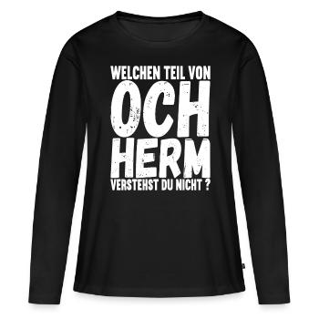 Aachener Slang - Frauen Premium Bio Langarmshirt - Schwarz - Vorne - Julia (174cm)