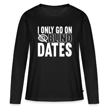 Blind visual impairment - Women's Premium Organic Long Sleeve Shirt - black - Front - Julia (174cm)