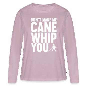 Déficience visuelle aveugle - T-shirt manches longues Premium bio Femme - rose poudré - Devant - Julia (174cm)