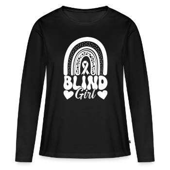 Blind visual impairment - Women's Premium Organic Long Sleeve Shirt - black - Front - Julia (174cm)