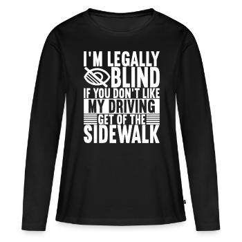Blind visual impairment - Women's Premium Organic Long Sleeve Shirt - black - Front - Julia (174cm)