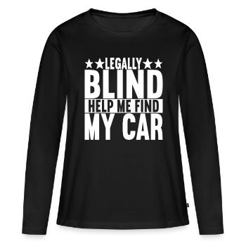 Blind visual impairment - Women's Premium Organic Long Sleeve Shirt - black - Front - Julia (174cm)
