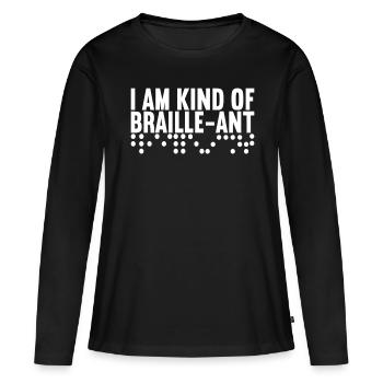 Blind visual impairment - Women's Premium Organic Long Sleeve Shirt - black - Front - Julia (174cm)
