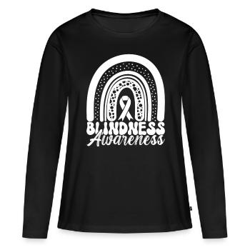 Blind visual impairment - Women's Premium Organic Long Sleeve Shirt - black - Front - Julia (174cm)
