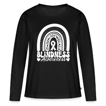 Blind visual impairment - Women's Premium Organic Long Sleeve Shirt - black - Front - Julia (174cm)