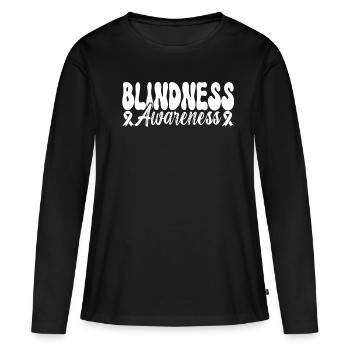 Blind visual impairment - Women's Premium Organic Long Sleeve Shirt - black - Front - Julia (174cm)
