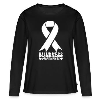 Blind visual impairment - Women's Premium Organic Long Sleeve Shirt - black - Front - Julia (174cm)