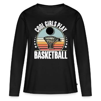 Basketball féminin Basketball féminin - T-shirt manches longues Premium bio Femme - noir - Devant - Julia (174cm)