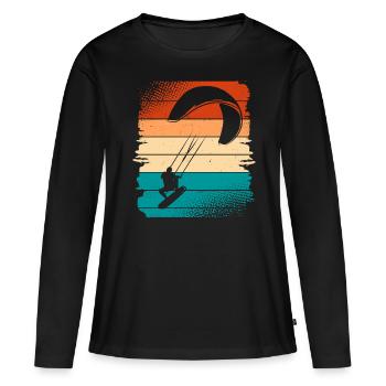 Kitesurfer Kitesurf Kitesurf - T-shirt manches longues Premium bio Femme - noir - Devant - Julia (174cm)