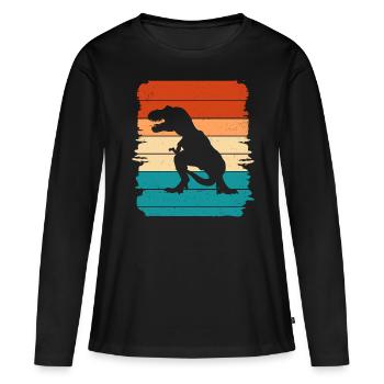 T-Rex - T-shirt manches longues Premium bio Femme - noir - Devant - Julia (174cm)