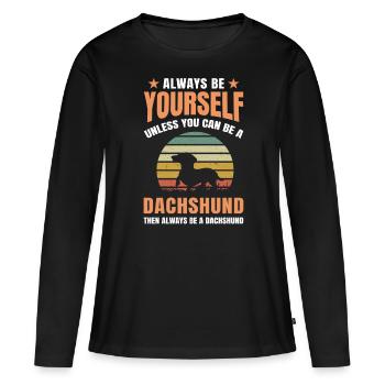 Dachshund Geschenk Dixie Wiener Doxie Dackel - Frauen Premium Bio Langarmshirt - Schwarz - Vorne - Julia (174cm)
