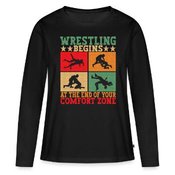 Wrestling Ringen Ringer - Frauen Premium Bio Langarmshirt - Schwarz - Vorne - Julia (174cm)