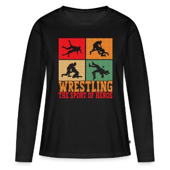 Wrestling Ringen Ringer - Frauen Premium Bio Langarmshirt - Schwarz - Vorne - Julia (174cm)
