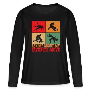 Wrestling Ringen Ringer - Frauen Premium Bio Langarmshirt - Schwarz - Vorne - Julia (174cm)