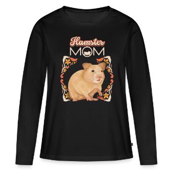 Hamster, hamster mom, hamster mom funny saying - Women's Premium Organic Long Sleeve Shirt - black - Front - Julia (174cm)