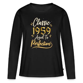 Anniversaire 1959 cadeau 1959 Classic 1959 - T-shirt manches longues Premium bio Femme - noir - Devant - Julia (174cm)
