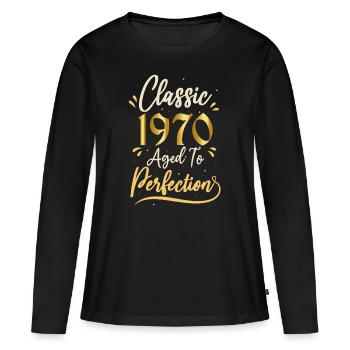 Geburtstag 1970 Geschenk 1970 Classic 1970 - Frauen Premium Bio Langarmshirt - Schwarz - Vorne - Julia (174cm)