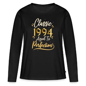 Geburtstag 1994 Geschenk 1994 Classic 1994 - Frauen Premium Bio Langarmshirt - Schwarz - Vorne - Julia (174cm)