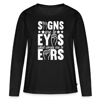 Sourds sourds muets sourds - T-shirt manches longues Premium bio Femme - noir - Devant - Julia (174cm)