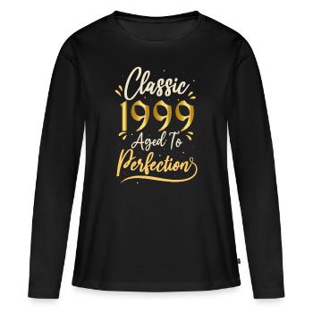 Anniversaire 1999 cadeau 1999 Classic 1999 - T-shirt manches longues Premium bio Femme - noir - Devant - Julia (174cm)