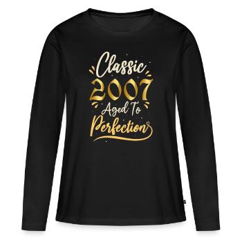 Anniversaire 2007 cadeau 2007 Classic 2007 - T-shirt manches longues Premium bio Femme - noir - Devant - Julia (174cm)