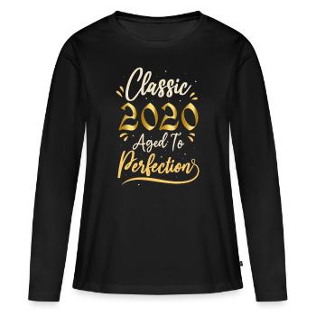 Anniversaire 2020 cadeau 2020 Classic 2020 - T-shirt manches longues Premium bio Femme - noir - Devant - Julia (174cm)