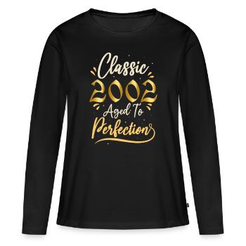 Geburtstag 2002 Geschenk 2002 Classic 2002 - Frauen Premium Bio Langarmshirt - Schwarz - Vorne - Julia (174cm)