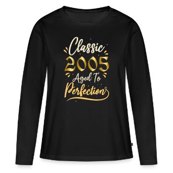 Anniversaire 2005 cadeau 2005 Classic 2005 - T-shirt manches longues Premium bio Femme - noir - Devant - Julia (174cm)