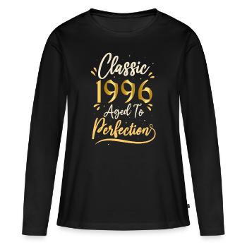 Anniversaire 1996 cadeau 1996 Classic 1996 - T-shirt manches longues Premium bio Femme - noir - Devant - Julia (174cm)