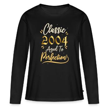 Anniversaire 2004 cadeau 2004 Classic 2004 - T-shirt manches longues Premium bio Femme - noir - Devant - Julia (174cm)