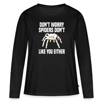 Tarentule Arachnide de compagnie - T-shirt manches longues Premium bio Femme - noir - Devant - Julia (174cm)