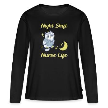 Infirmière d’urgence - T-shirt manches longues Premium bio Femme - noir - Devant - Julia (174cm)